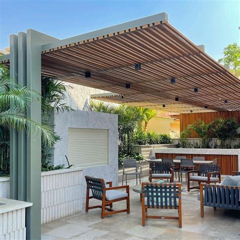 Metal pergola design, patio, metal pergola architecture, metal and wood ...