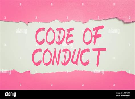 Sign Displaying Code Of Conduct Business Concept Ethics Rules Moral