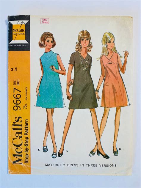 McCall S 9667 Bust 36 Vintage 1960s Sewing Pattern 1969 60s