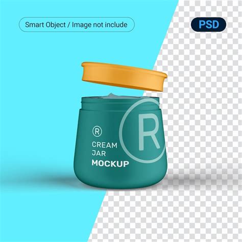 Premium Psd Matte Plastic Cream Jar Mockup