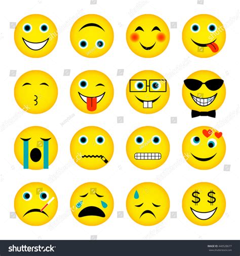 Smiley Face Emoticon Variations