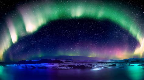 Aurora P Aurora Borealis Lake Cold Stars Nature Hd Wallpaper