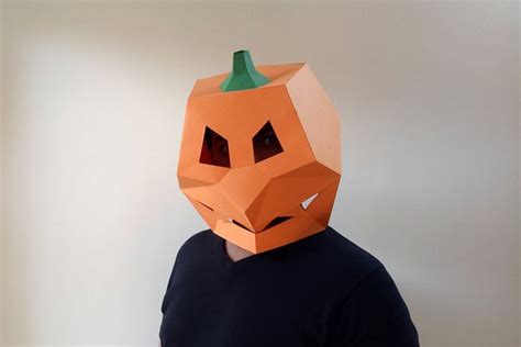 Diy Pumpkin Mask 3d Papercraft Pumpkin Mask Diy Halloween Masks