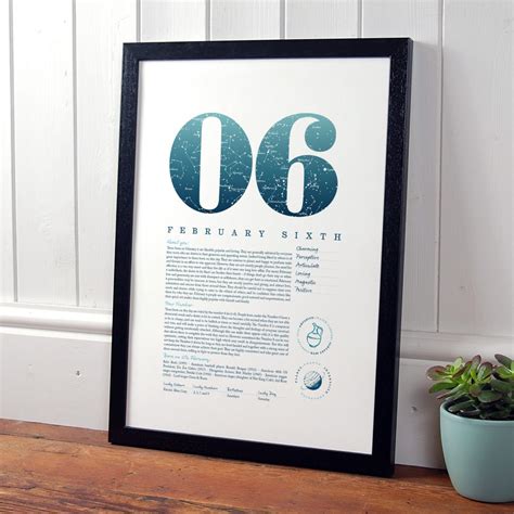 February 6th Birthday Print - Make it with Words