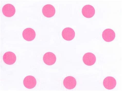 Large Pink Polka Dot On White Background Polycotton Print