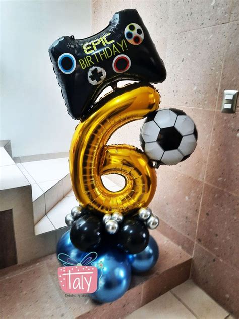 Bouquet De Globos 6 Años Fútbol Y Videojuegos ⚽ 🎮 Globos Arreglos Con Globos Niños Con Globos