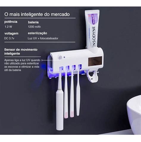 Porta Escova De Dentes Suporte De Pasta E Esterilizador Uv Mercado Livre