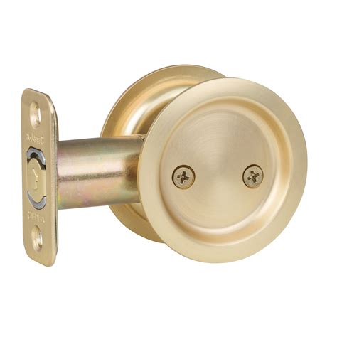 Accessories Collection Round Pocket Door Pull Passage In Satin Brass By Sure Loc Hardware