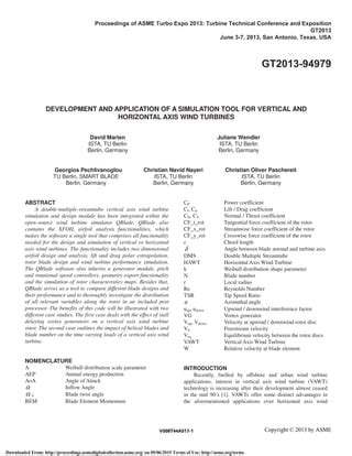 Development And Application Of A Simulation Tool For Vertical And