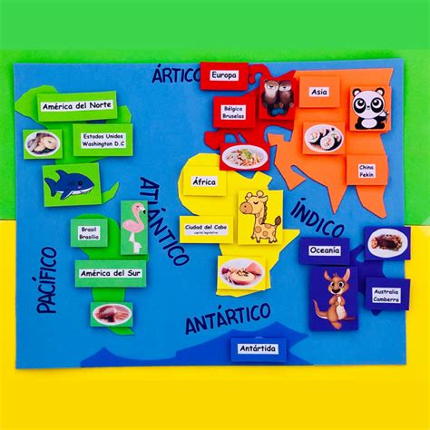 Mapamundi Casero Para Dar La Vuelta Al Mundo Manualidades Infantiles