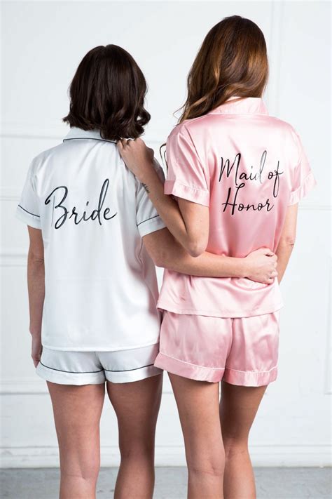 Bridesmaid Pjs Shorty Pajamas Silky Satin Pajamas Bridal Etsy