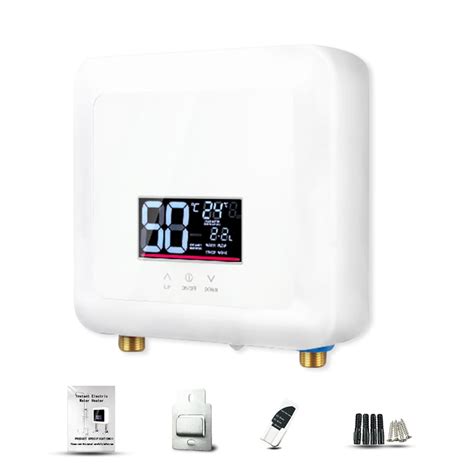 Instant Water 5500w Electric Tankless Water Heater Wall Mounted Display Support Thermostat Mode