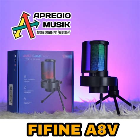 Jual Fifine A8 A8v Rgb Ampligame Mic Condenser Usb Shopee Indonesia