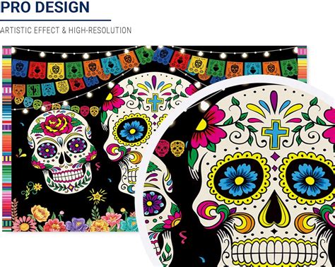 Allenjoy Telón de fondo del Día de los Muertos para fiesta mexicana