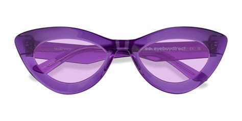 Francesca Cat Eye Crystal Purple Frame Sunglasses For Women