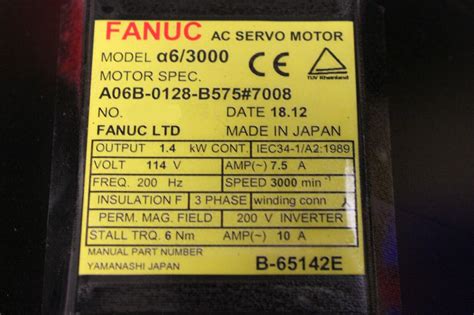 Fanuc A B B Ac Motor A A Keyway Year Warranty