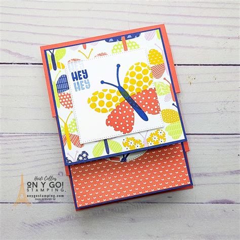 New Fun Fold Card With Patterned Paper On Y Go Stamping