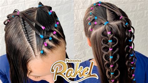 Peinado Con Ligas y Cabello Suelto Para Niñas Peinados Rakel YouTube