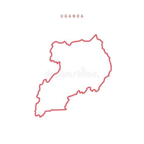 Uganda Editable Outline Map Vector Illustration Stock Illustration