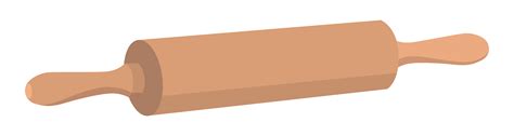 Realistic Drawing Of A Rolling Pin On A White Background Vector