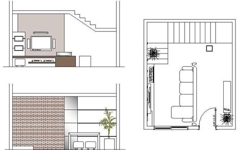 Living room plan free CAD drawing - cadblocksfree | Thousands of free ...