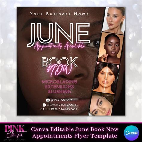 June Bookings Flyer Book Now Open Appointments Available Diy Summer