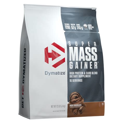 Dymatize Super Mass Gainer Powder High Protein And Carb Blend For Weight Gain Rich Chocolate 12