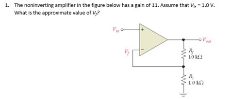 Solved The Noninverting Amplifier In The Figure Below Has A