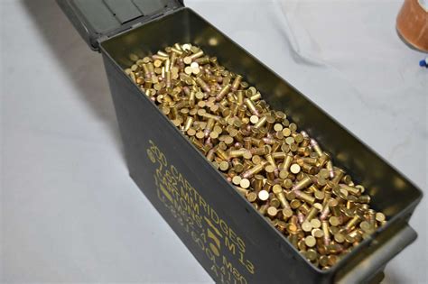 Small Green Metal Military Ammo Box Full Of 22 Short Cal Ammo