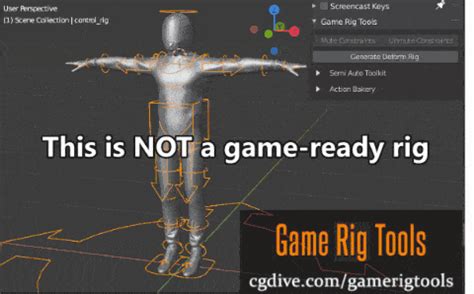 Game Rig Tools 既存のコントロールリグ付きモデルからゲームエンジン向けに最適なデフォームリグを生成するBlenderアドオン