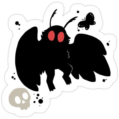 Mothman Daylight Blue Sticker By Jephael In 2020 Mothman Cute