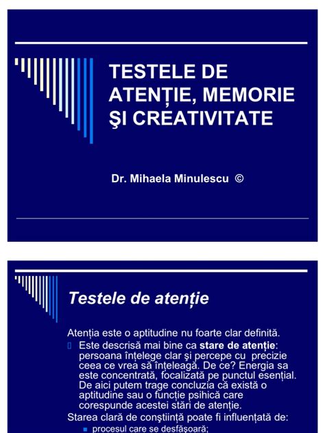 PDF Curs Vi D Testele De Atentie Memorie Creativitate DOKUMEN TIPS