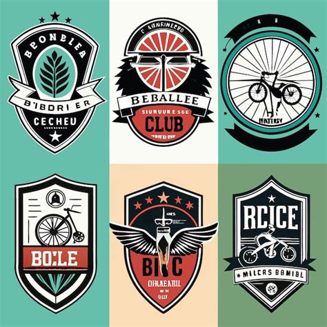 Vintage Bicycle Club Logos Custom Cycling Badges And Bike Icons For