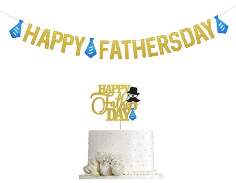 SVM CRAFT Fathers Day Cake Topper And Banner Fathers Birthday Cake