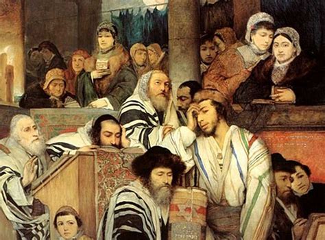 Detail of ‘Ashkenazi Jews praying in the Synagogue on Yom Kippur. (1878 ...