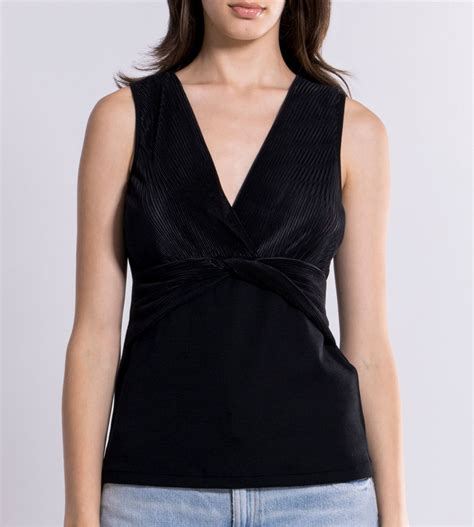 Top en Laine Soie noir plissé Oscalito Lingerie Sipp