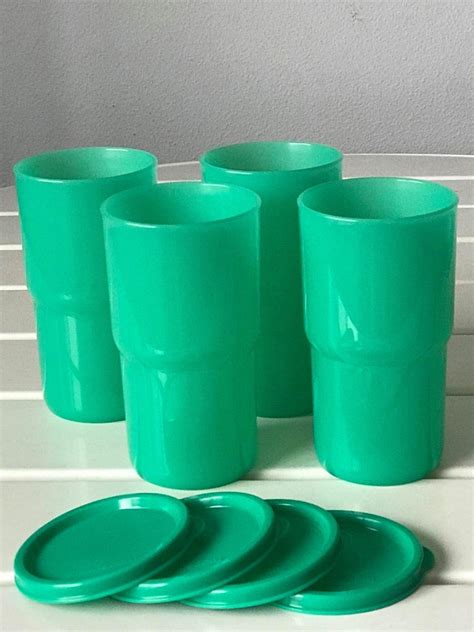 New Tupperware Tabletop Stacking Tumbler Set Oz Island Green W