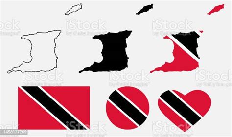 Ilustración De Bandera Del Mapa De La República De Trinidad Y Tobago Y Más Vectores Libres De