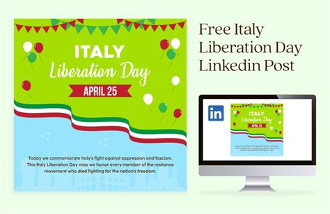 Italy Liberation Day Linkedin Post In Illustrator Psd Jpeg Png Svg