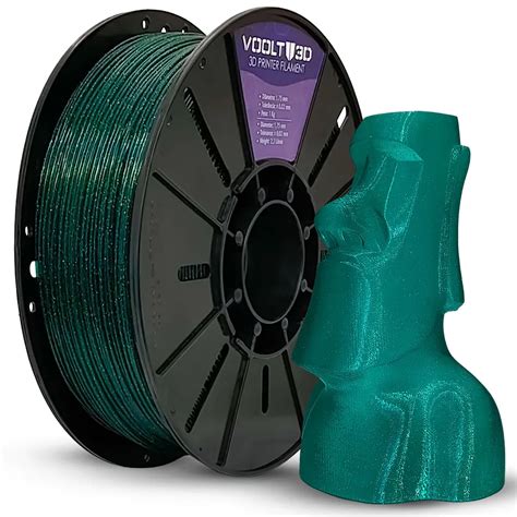 Filamento PLA Verde Urano Voolt 3D 1 75mm 1kg Loja 3D