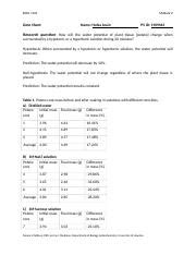 Mod2 Data Sheet Potato Osmosis Lab BIOL 1161 Module 2 Data Sheet