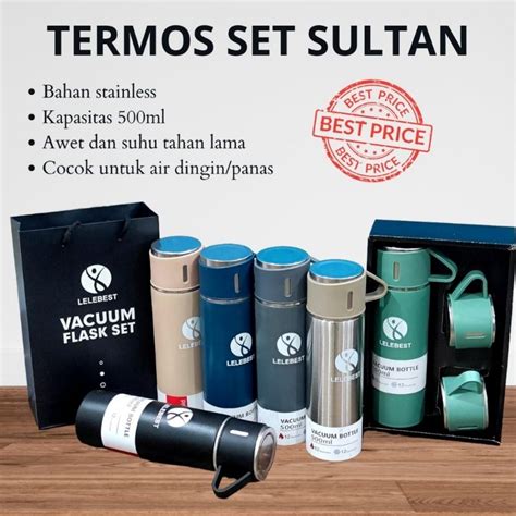 Jual THERMOS VACUM FLASH SET SULTAN COCOK UNTUK HAMPERS Shopee