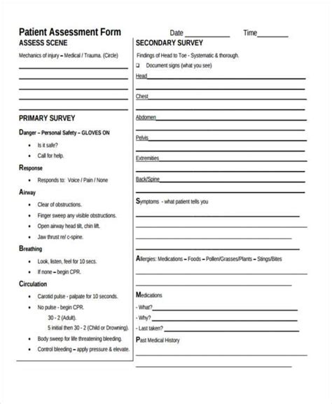 Free Sample Assessment Form Samples In Ms Word Pdf Excel Free Nude