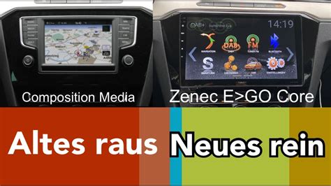 Nachrüstung 10 Zoll Androidradio Navi DAB Zenec Ego Core für VW Passat