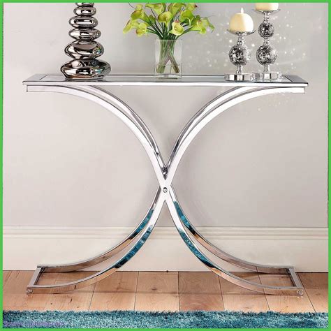 Glass And Chrome Console Table Foter