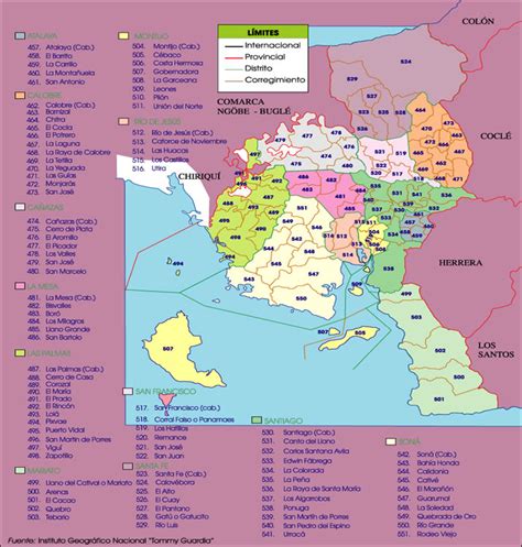 Political map of Veraguas - Full size