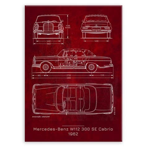 Plakat Metalowy Mercedes Benz Se Cabrio Projekt Scarlet L Murrano