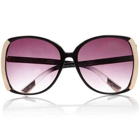 River Island Black Oversized Square Sunglasses In Black Lyst