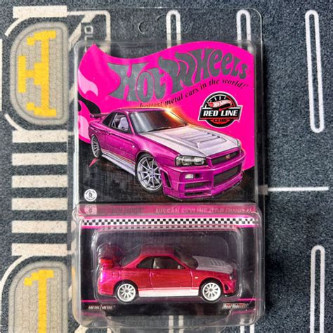 Jual Nissan Skyline GT R BNR34 R34 Pink Merah Muda Hot Wheels Premium RLC Red Line Club