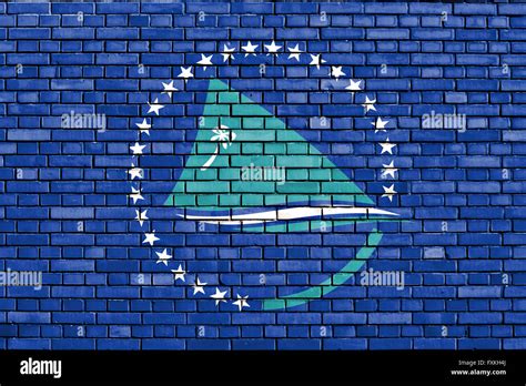 Flag Of Pacific Community Painted On Brick Wall Stock Photo Alamy